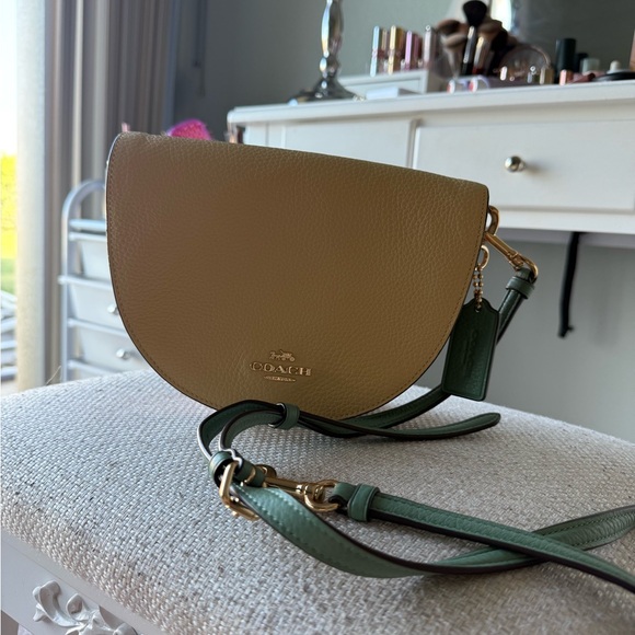 Coach Handbags - Coach butter yellow and light pink with Green strap Women's Bag
